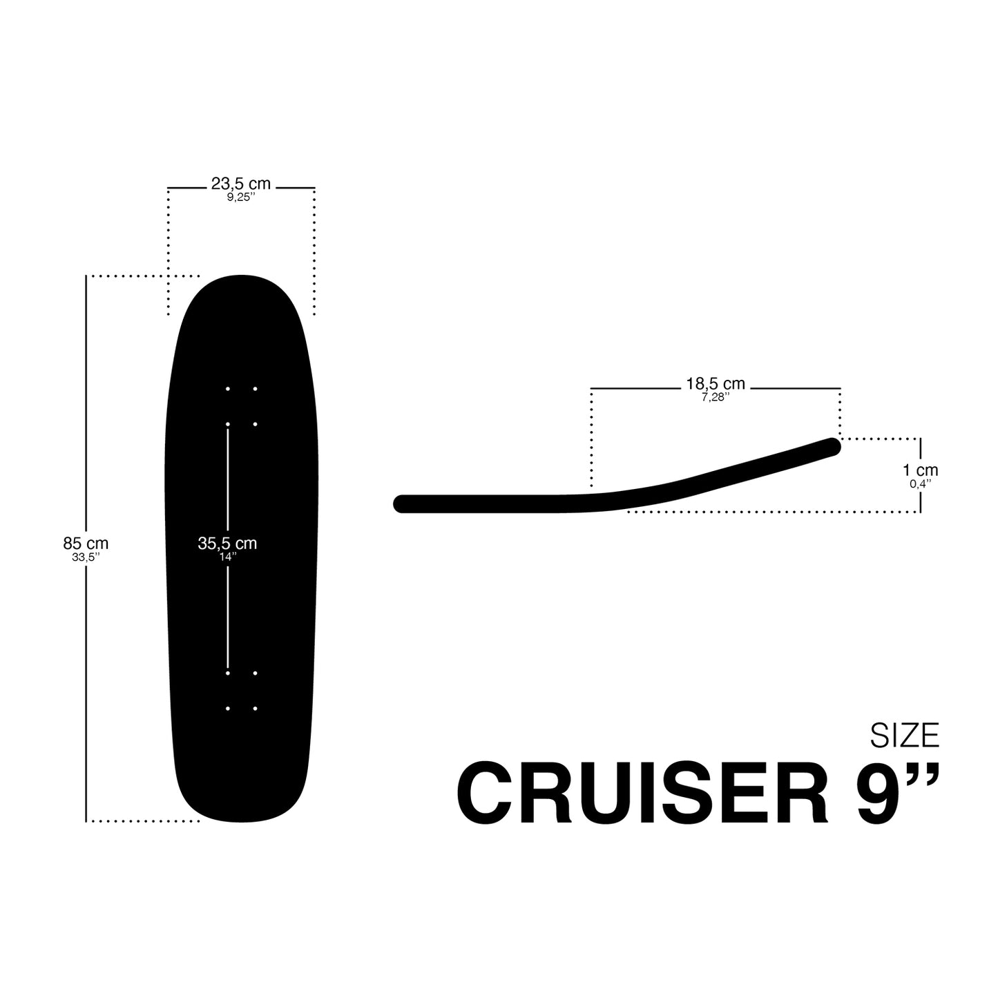 CRUISER 9" Marble - skateboard complet