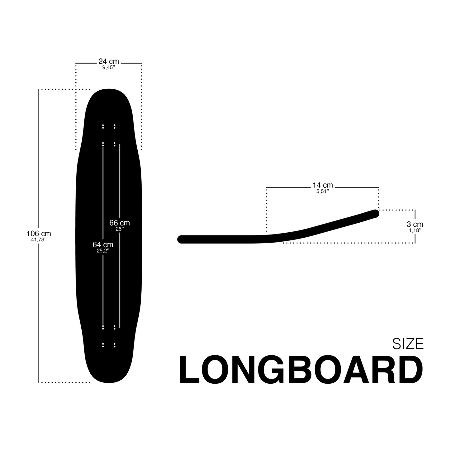 LONGBOARD Marble - skateboard complet